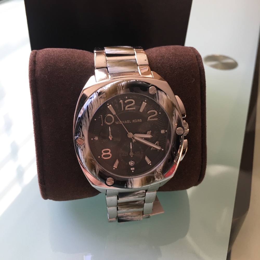 New in box Michael Kors black shell Watch